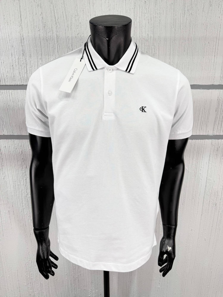 Calvin Klein Beyaz Polo Yaka Regular Fit T-Shirt