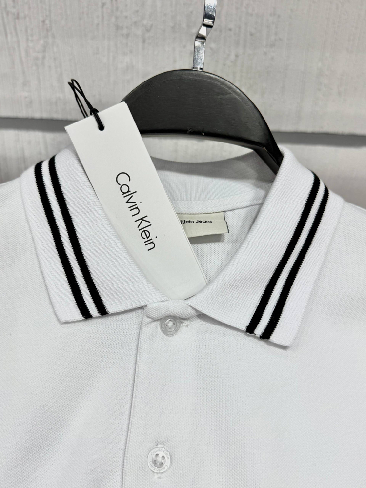 Calvin Klein Beyaz Polo Yaka Regular Fit T-Shirt