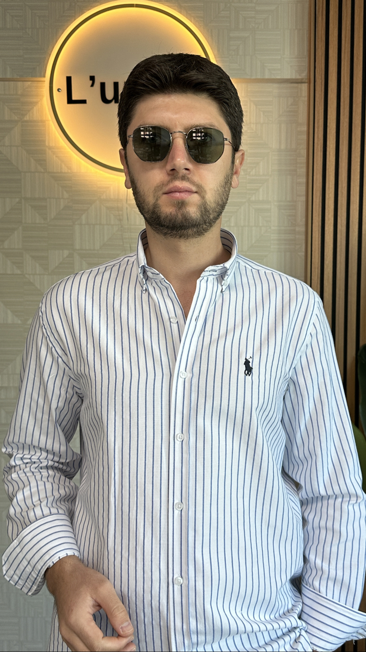 Polo Ralph Lauren Mavi Çizgili Regular Gömlek