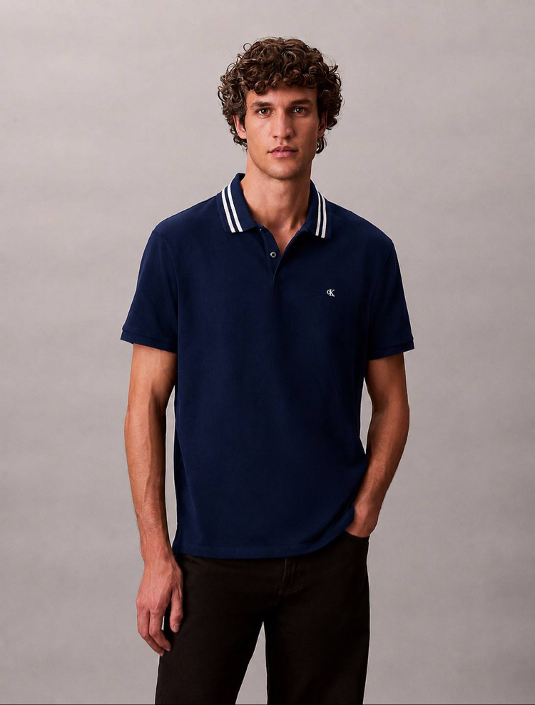 Calvin Klein Lacivert Polo Yaka Regular Fit T-Shirt