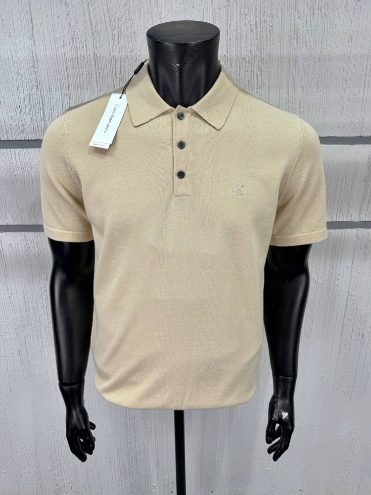 Calvin Klein Triko Bej Polo Yaka Regular Fit T-Shirt