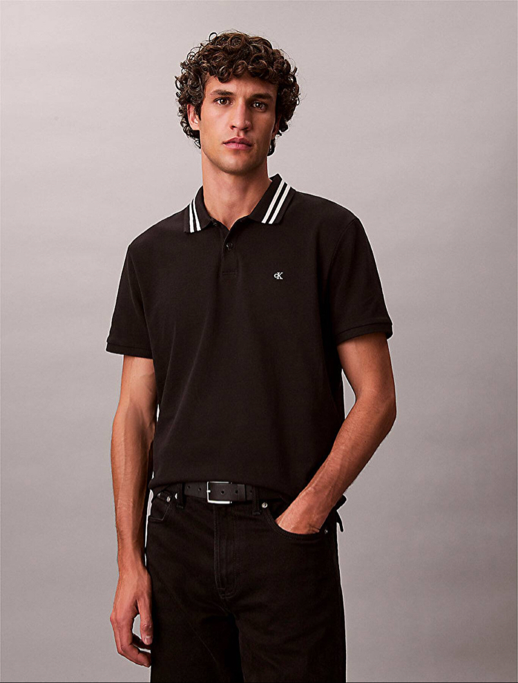 Calvin Klein Siyah Polo Yaka Regular Fit T-Shirt