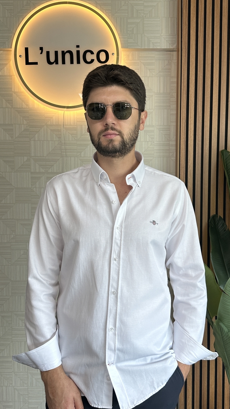 Gant Slim Fit Beyaz Gömlek