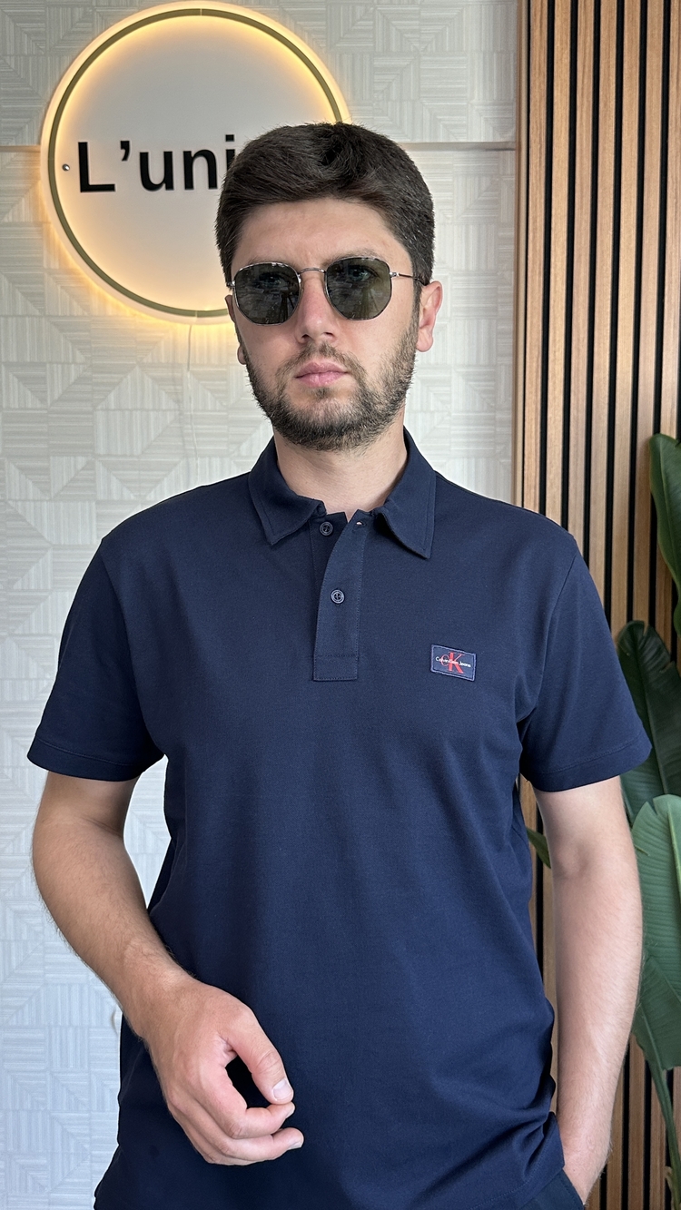 Calvin Klein Polo Yaka Lacivert T-Shirt