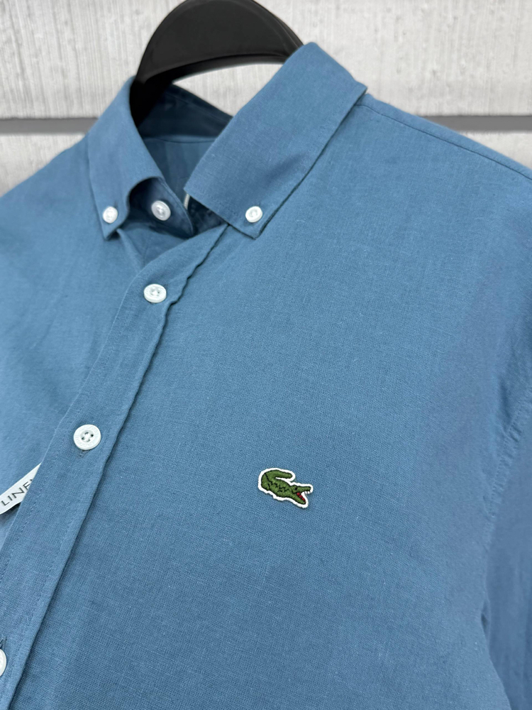 Lacoste Indıgo Keten Regular Gömlek