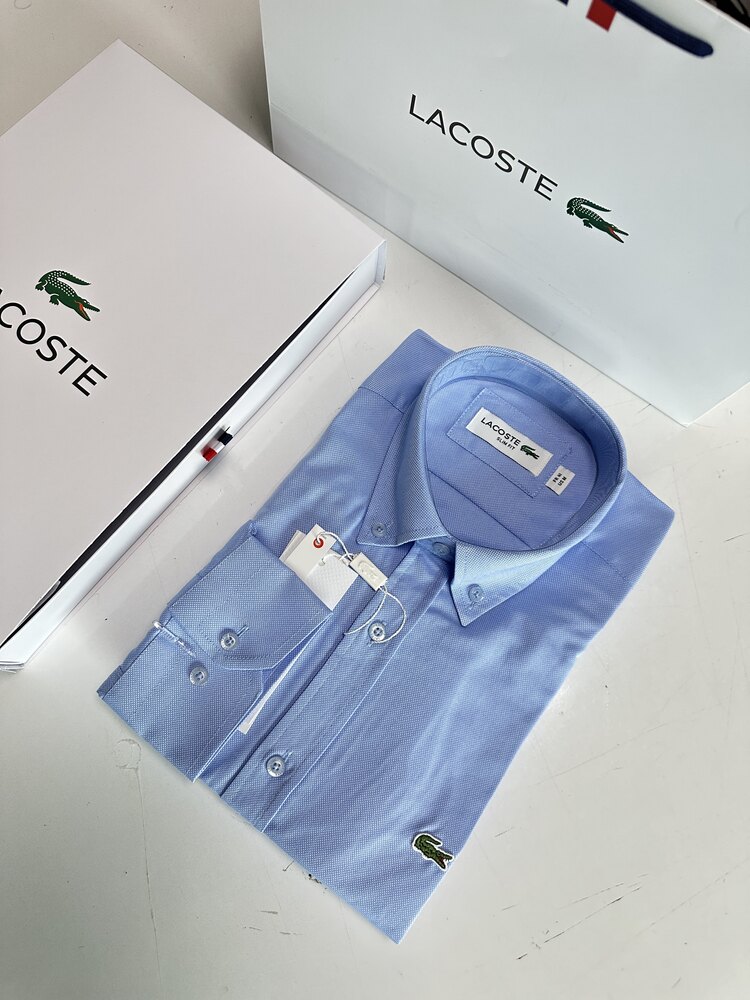 Lacoste Slim Fit Oxford Mavi Gömlek