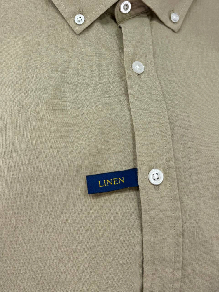 Polo Ralph Lauren Bej Keten Regular Gömlek