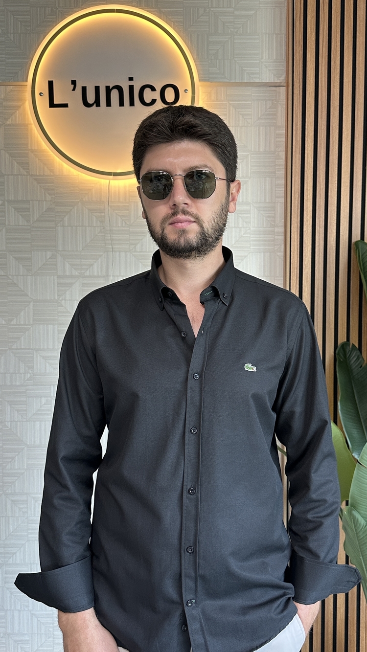 Lacoste Slim Fit Siyah Gömlek