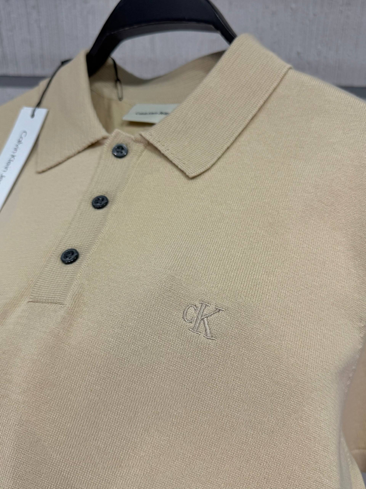 Calvin Klein Triko Bej Polo Yaka Regular Fit T-Shirt