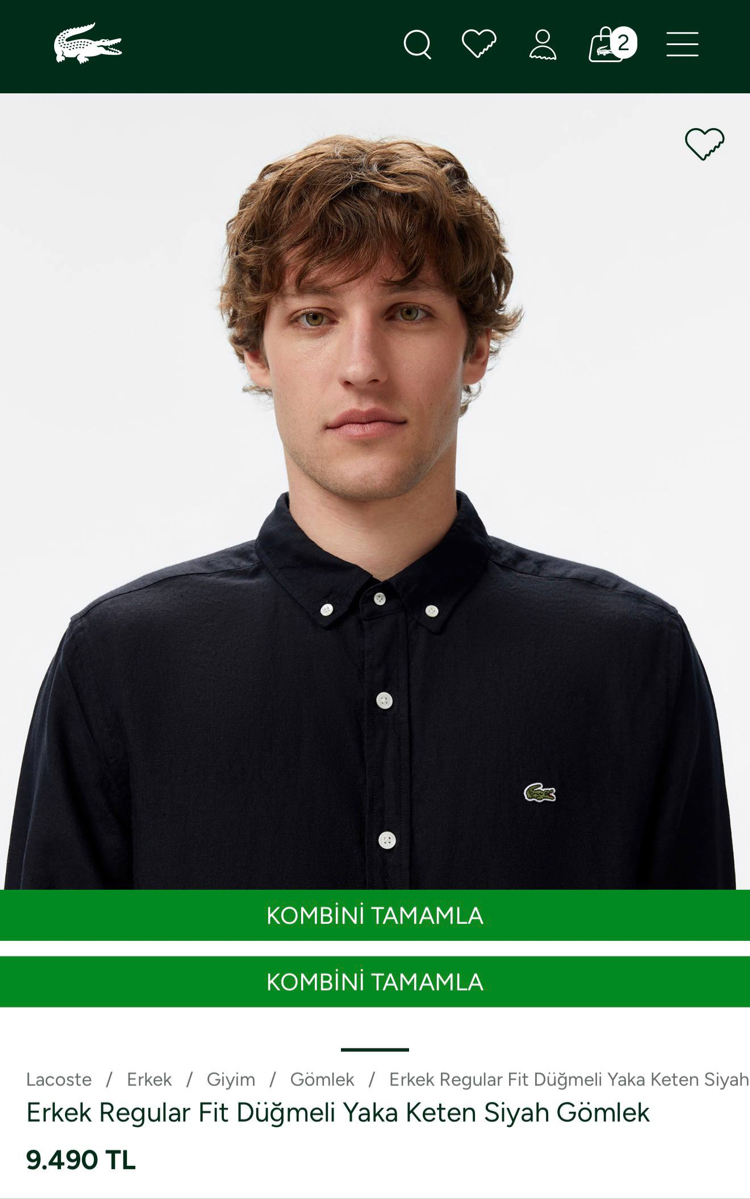 Lacoste Siyah Keten Regular Gömlek