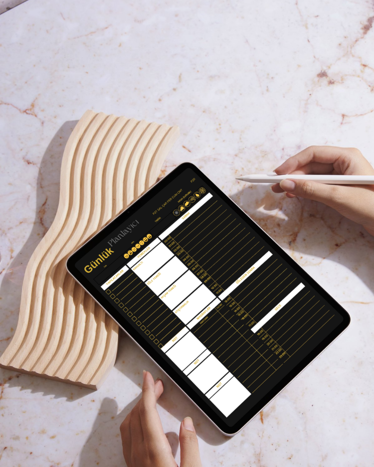 100 Günlük Premium Başarı Günlüğü | Siyah & Gold Sürüm (Tablet & Yazıcı Uyumlu)