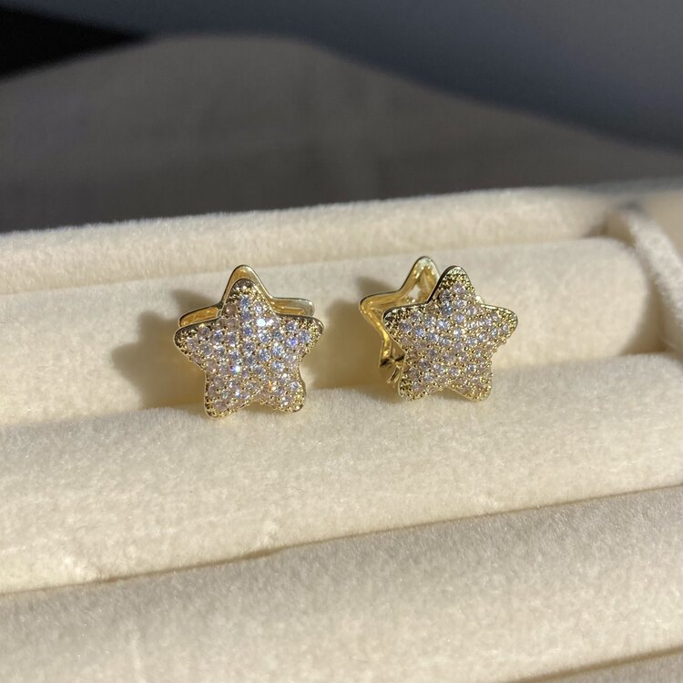 Çelik Gold Yıldız Küpe