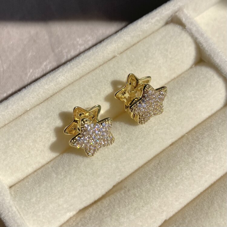 Çelik Gold Yıldız Küpe
