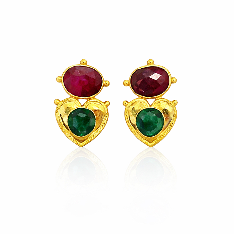 Garnet & Emerald Sacred Core Küpe