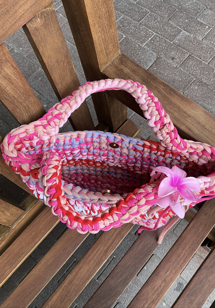 Lupinaria ISOLA - Pink Dreams Tote Örgü Çanta