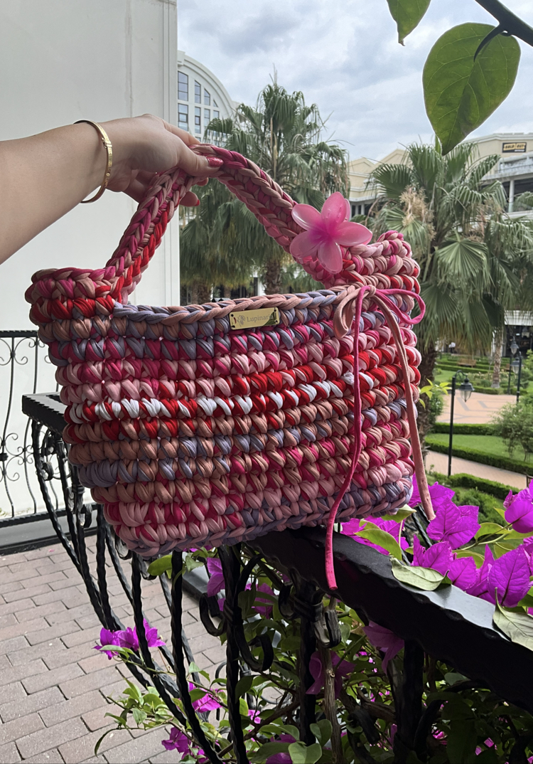 Lupinaria ISOLA - Pink Dreams Tote Örgü Çanta