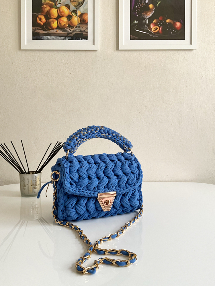 Lupinaria LUNA - Cobalt Blue Örgü Çanta