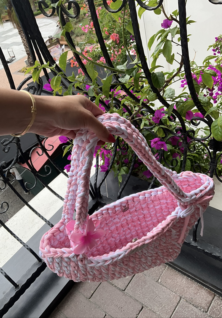 Lupinaria ISOLA - Macaron Rose Tote Örgü Çanta