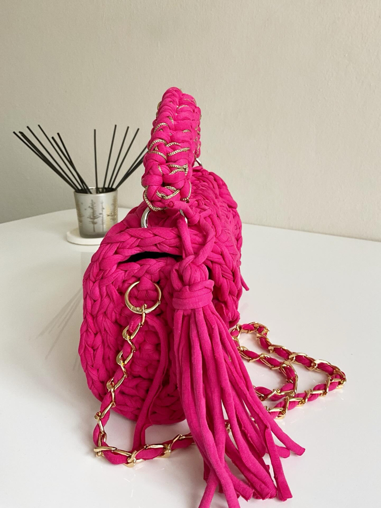 Lupinaria LUNA - Hot Pink Örgü Çanta