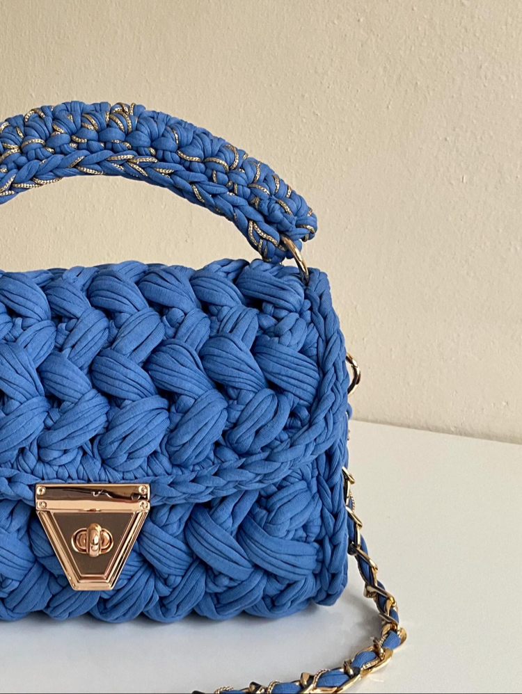 Lupinaria LUNA - Cobalt Blue Örgü Çanta