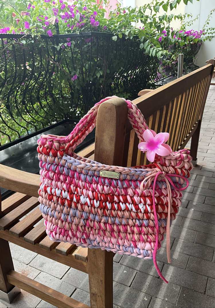 Lupinaria ISOLA - Pink Dreams Tote Örgü Çanta