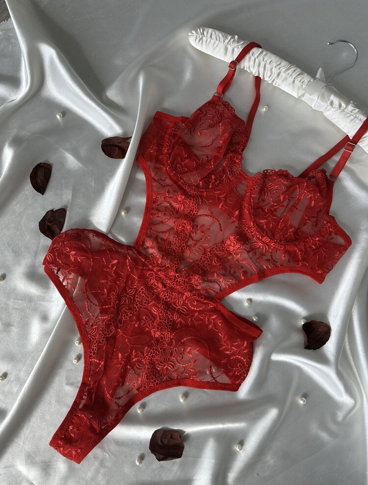 Rhea Kırmızı Balenli Bolkonet Bodysuit