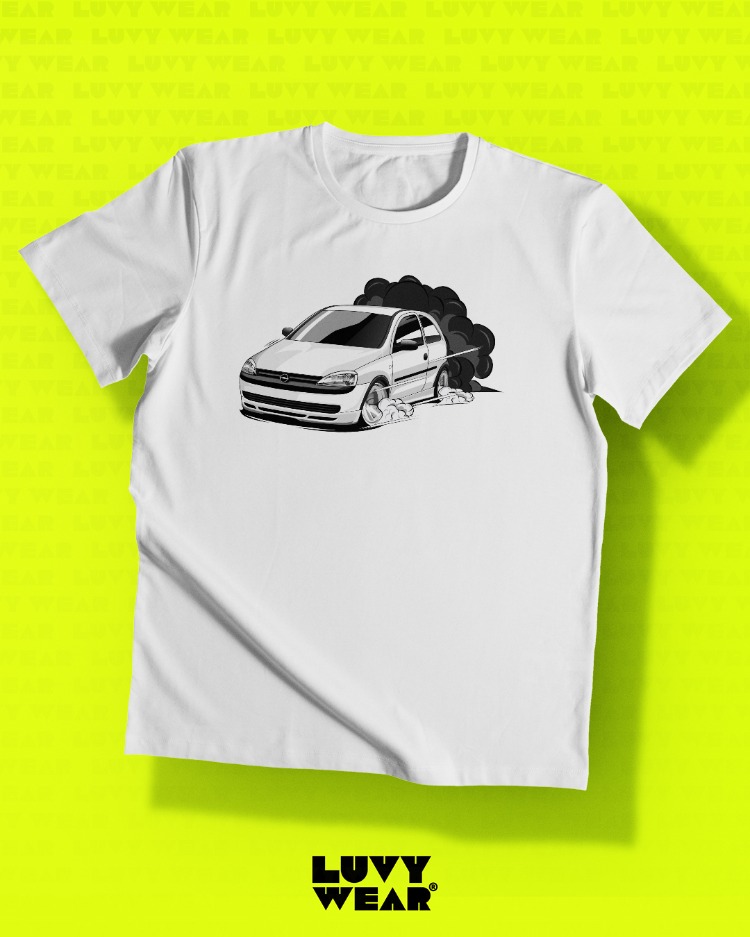Opel Corsa 1.7 Beyaz Unisex Tişört - Asfalt Kültürü Serisi