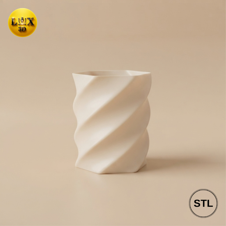 Spiral Dekoratif Vazo - Modern Masaüstü Kuru Çiçek Vazosu