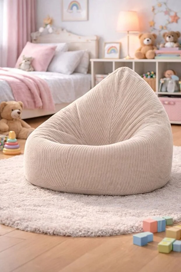 Mini Çocuk Armut Koltuk – Yumuşak Dolgulu Konforlu Puf | Ergonomik Tasarım
