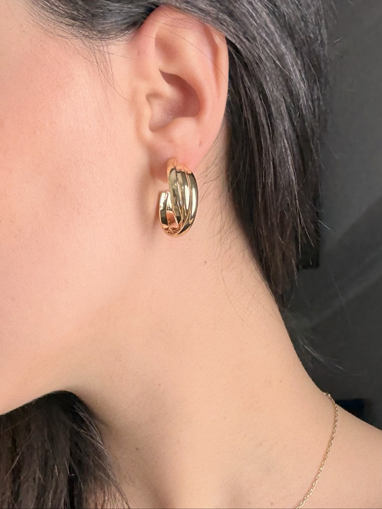 Thin Midi Küpe Gold