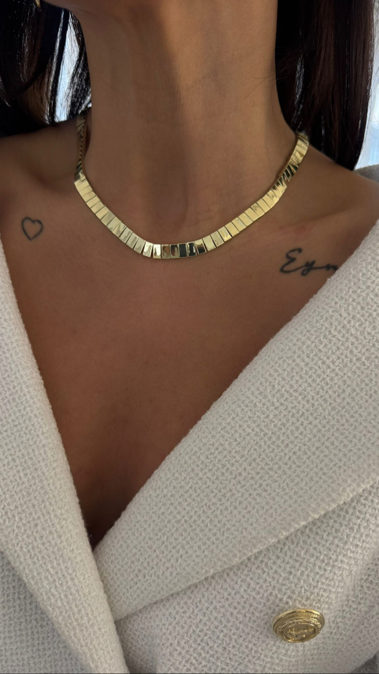 Tek Sıra Döküm Kolye Gold