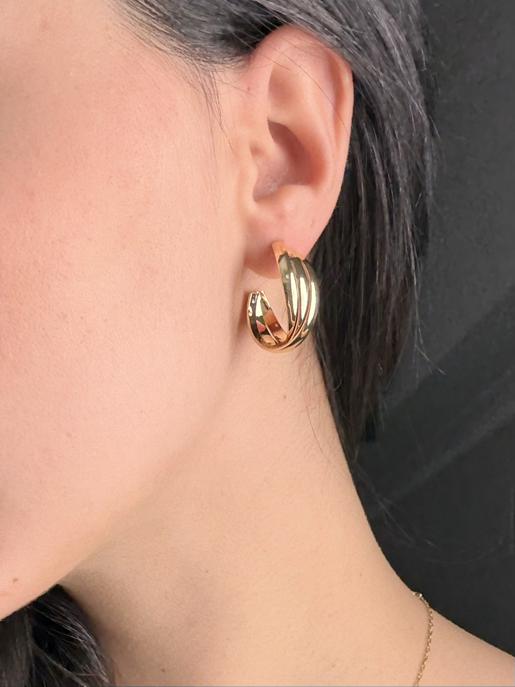 Thin Midi Küpe Gold