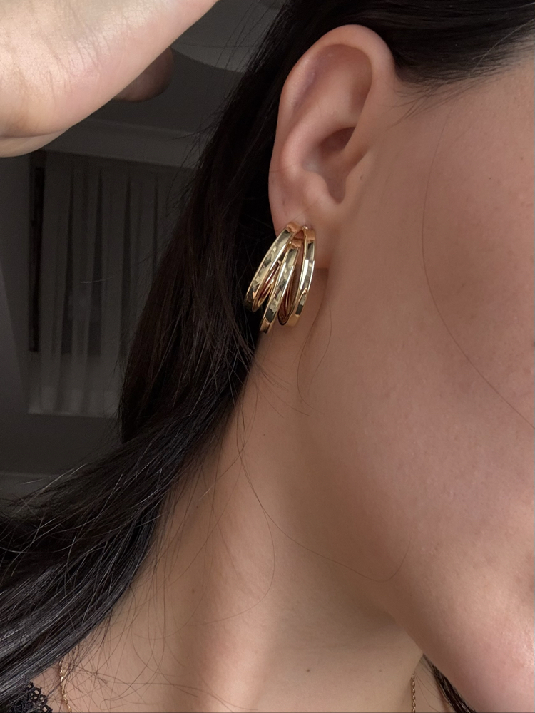 3’lü Midi Gold Küpe