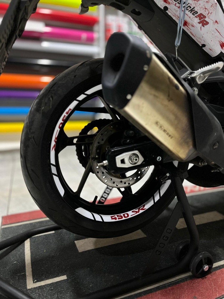 CF MOTO 450SR JANT ŞERİDİ BEYAZ KIRMIZI(ORACAL)