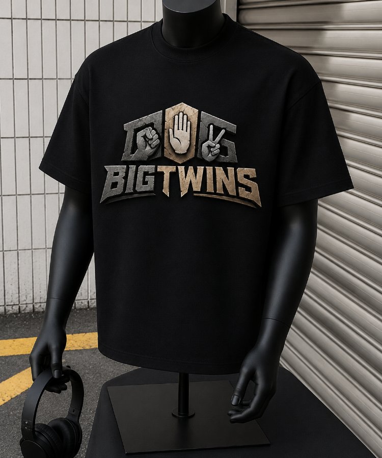 Big twins Siyah T-shirt