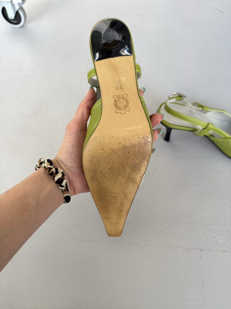 Pistachio Pointed Slingbacks
