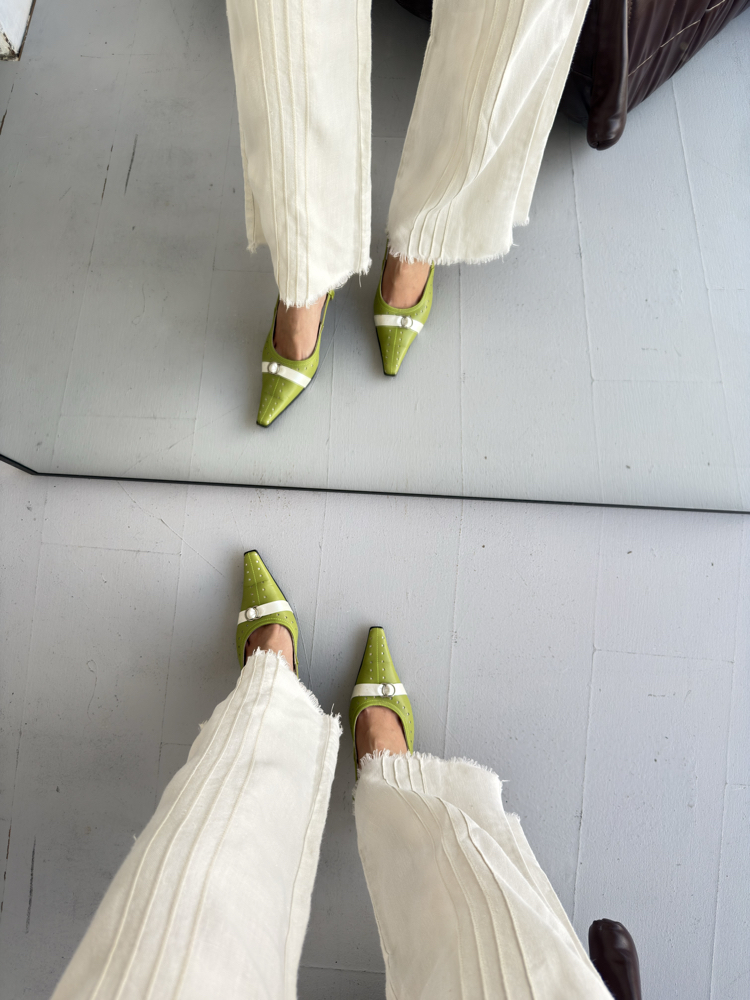 Pistachio Pointed Slingbacks