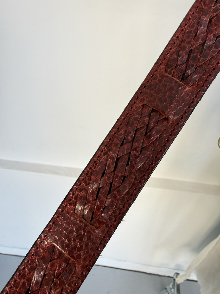 Vintage Red Tooled Leather Belt