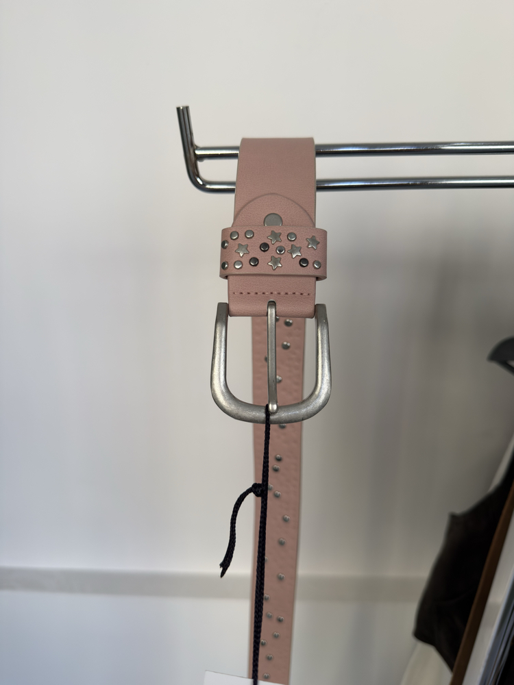 Y2K Pink Belt with Silver Studs