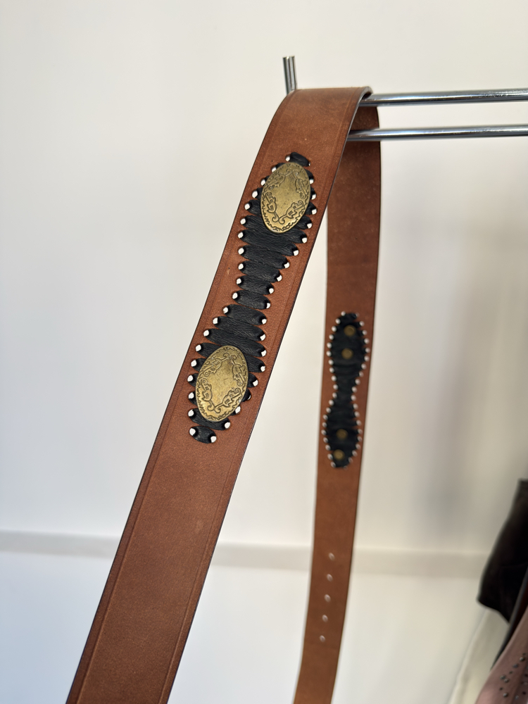 Western Style Leather Concho Belt