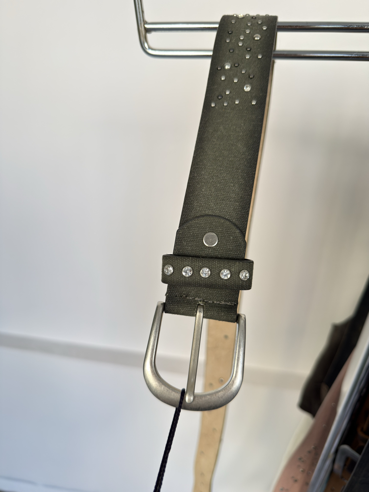 Y2K Black Studded Star Belt
