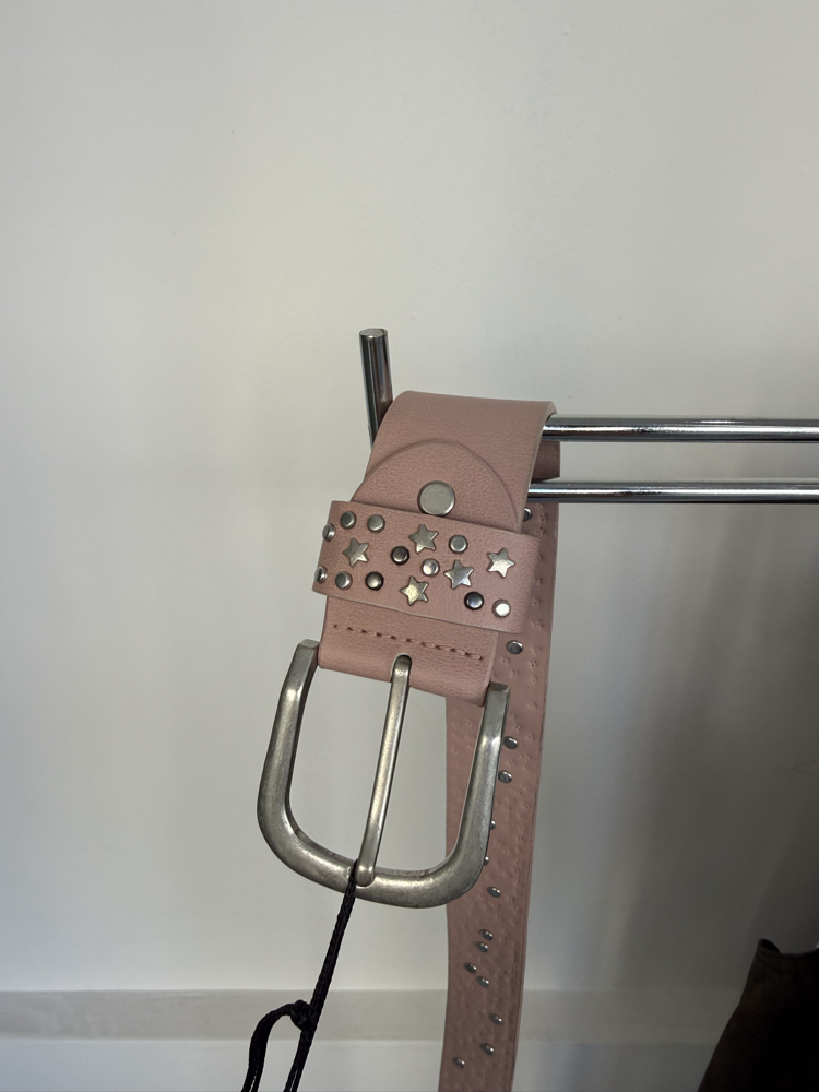 Y2K Pink Belt with Silver Studs