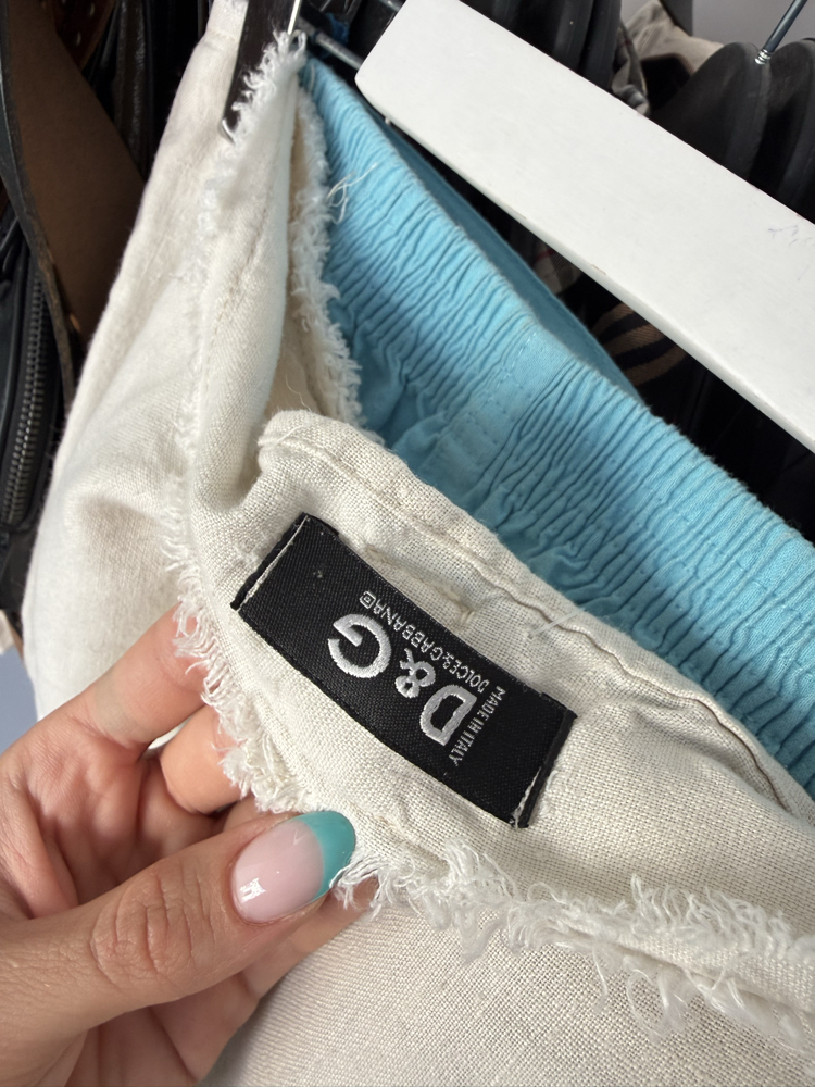 Made in Italy • Dolce & Gabbana Düşük Bel %100 Pamuk Pantolon