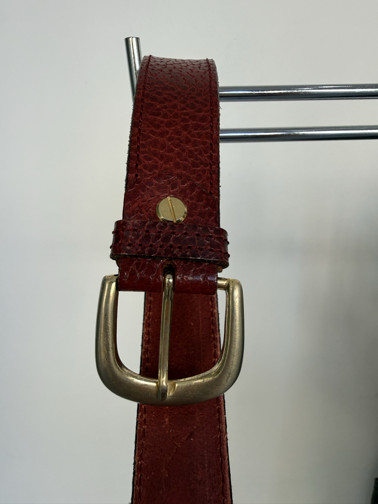 Vintage Red Tooled Leather Belt