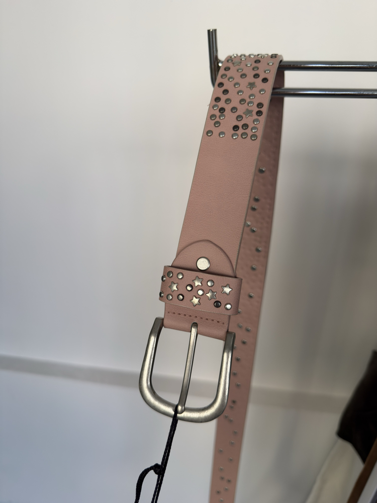 Y2K Pink Belt with Silver Studs