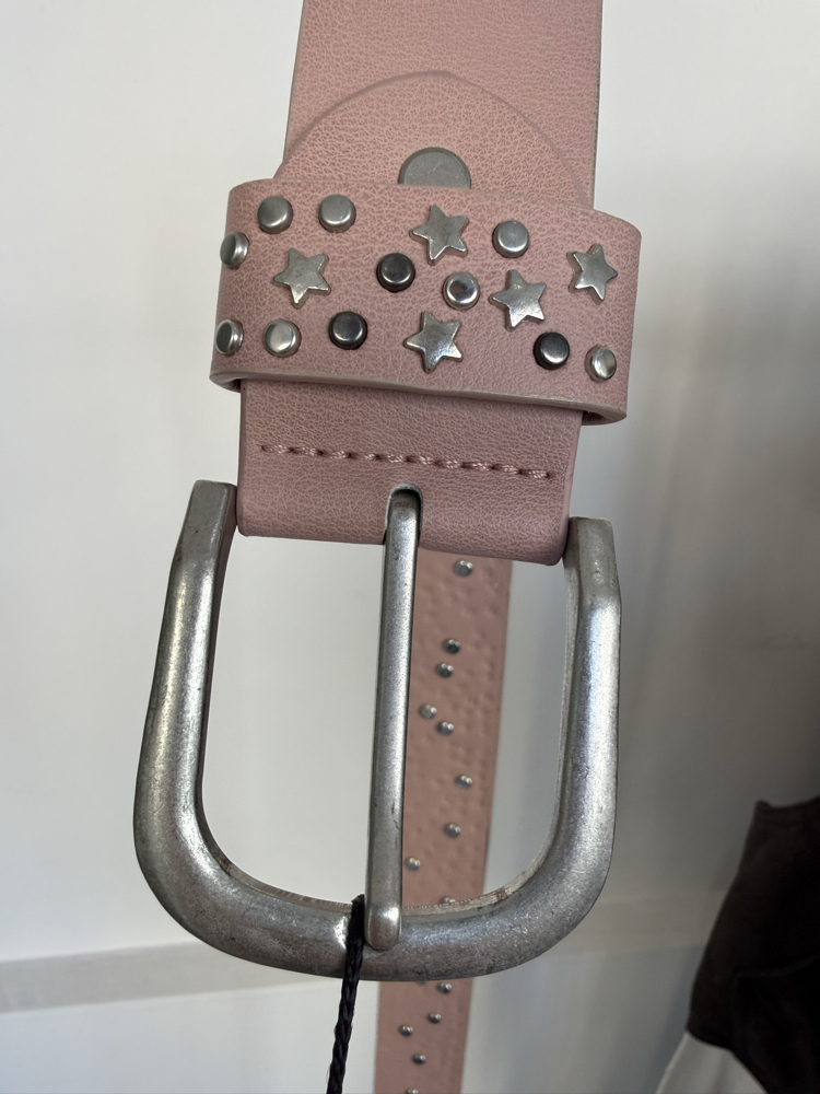 Y2K Pink Belt with Silver Studs