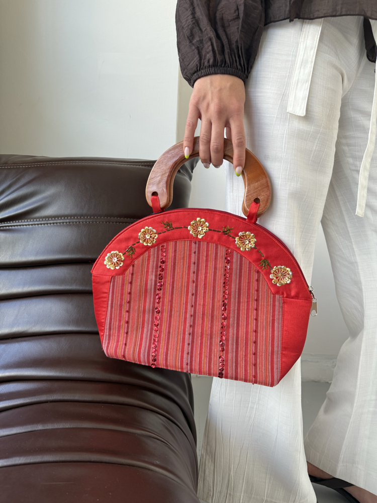 Red Blossom Handmade Bag