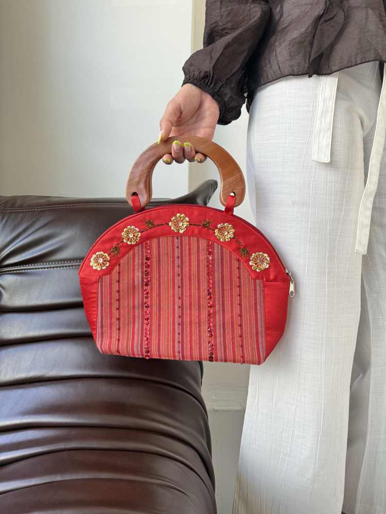 Red Blossom Handmade Bag