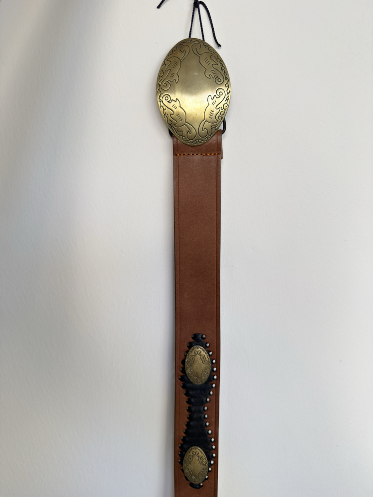 Western Style Leather Concho Belt