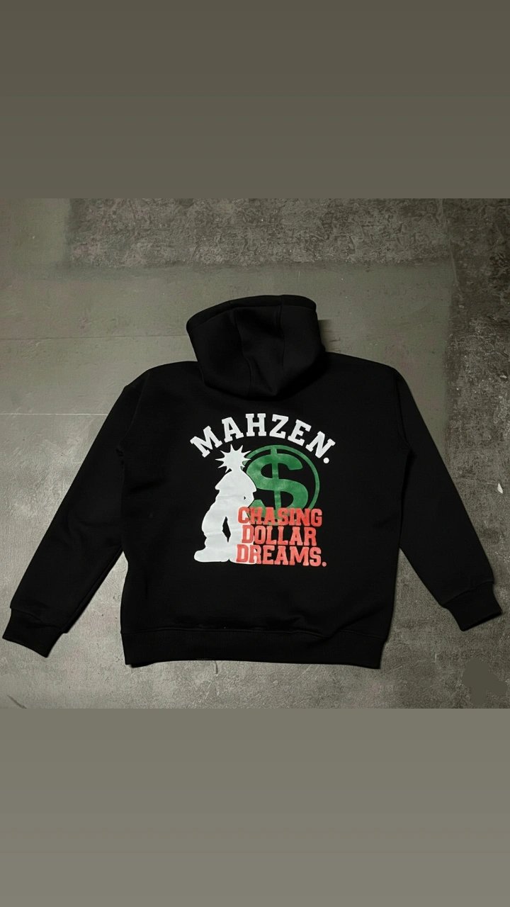 MAHZEN dollar hoodie.